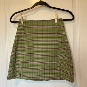 John Gault Brandy Melville Cara Plaid Green Skirt
